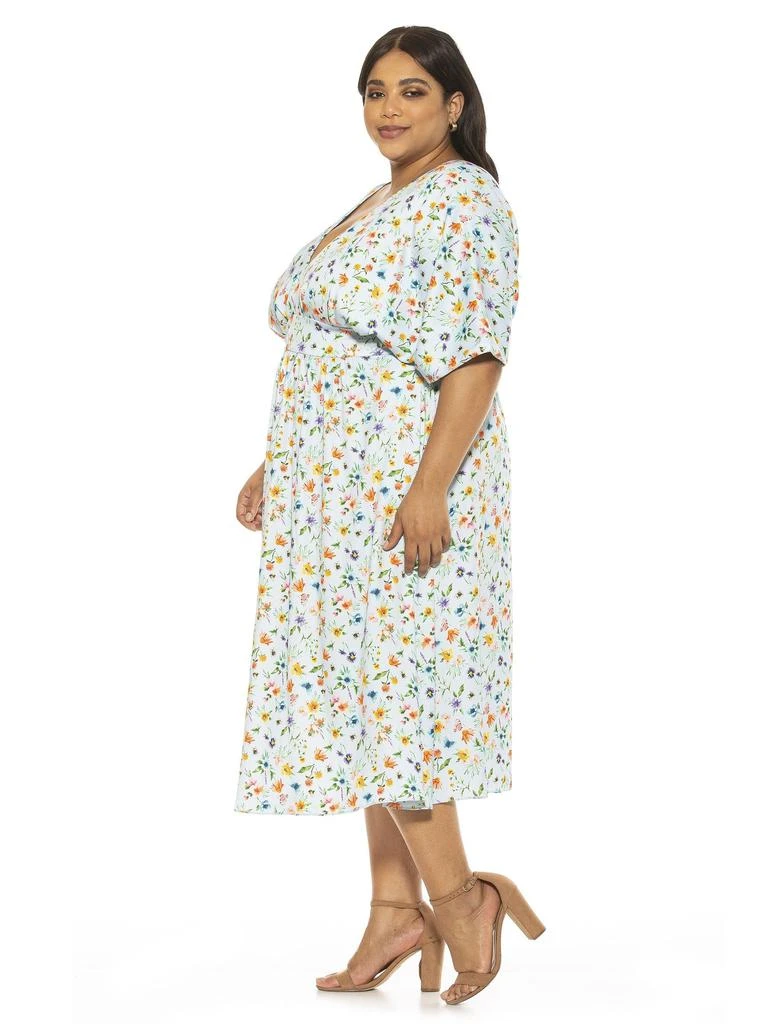 tie waist midi dress long sleeve The Aubree Tie Waist Floral Midi Dress