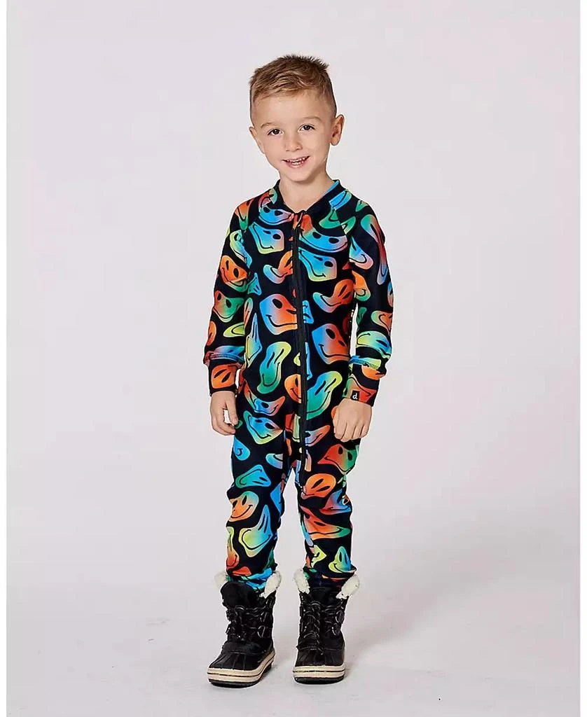 Deux par Deux Toddler Boys One-Piece Thermal Underwear Smiley Face Toddler|Child 3