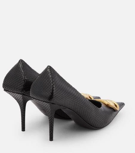 Balenciaga Square Knife BB croc-effect leather pumps 3
