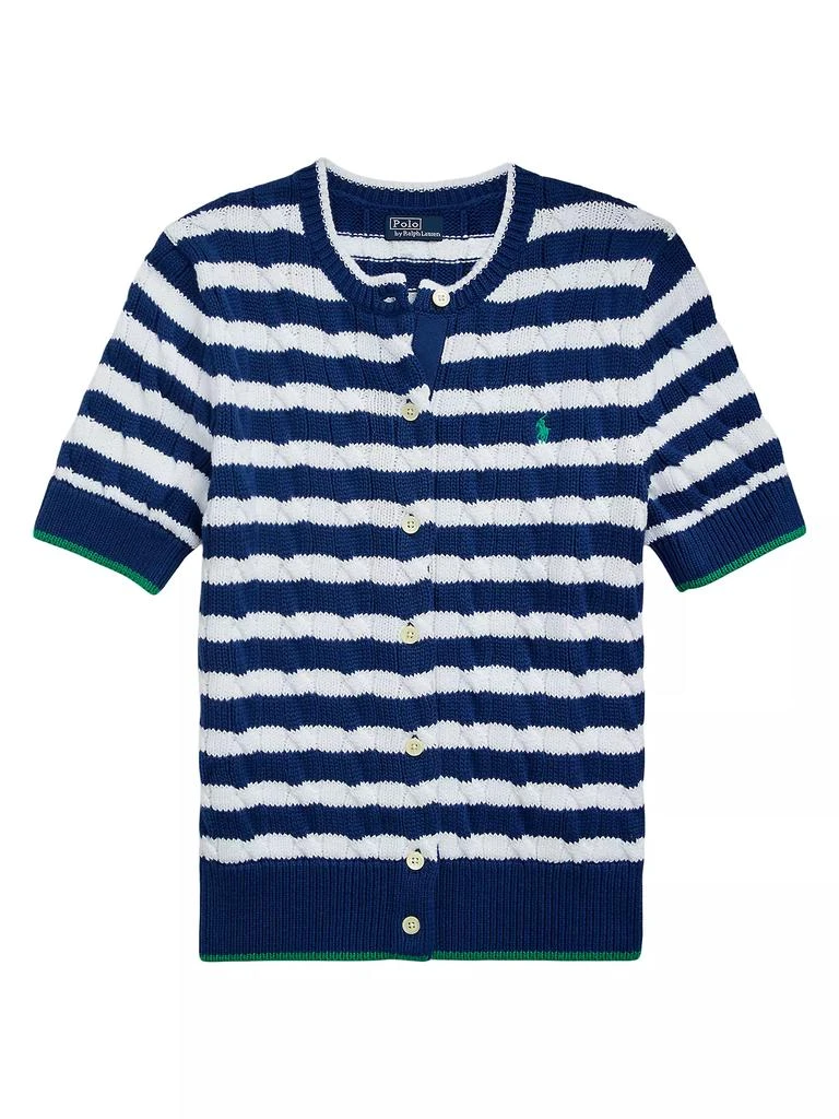 Ralph Lauren Striped Cable-Knit Cardigan 1