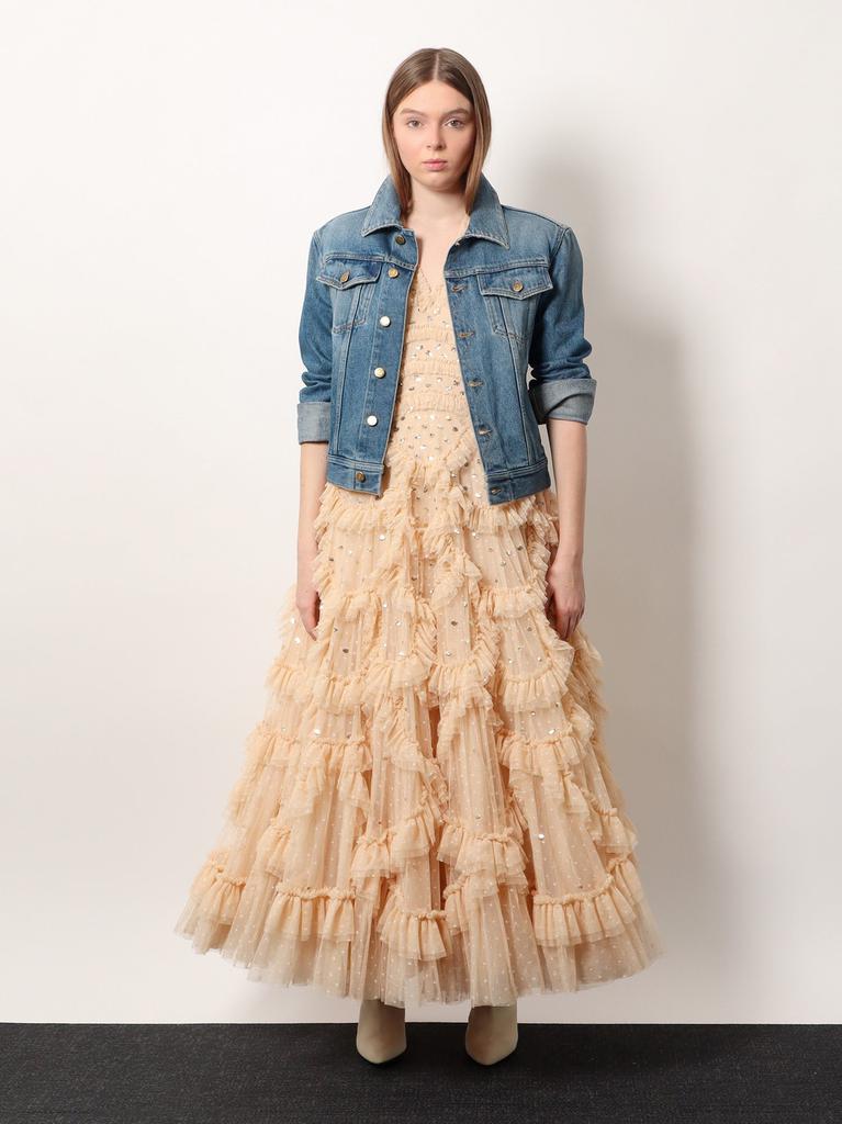 Needle & Thread Long dress with all-over sequins