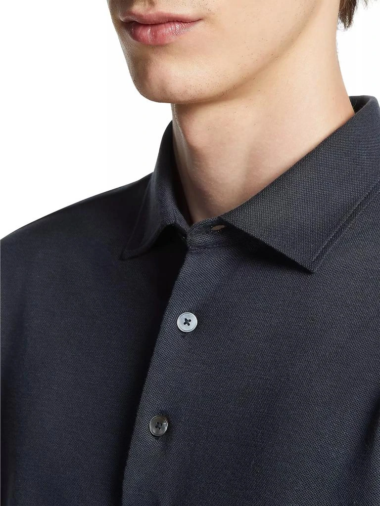 Zegna Cotton and Silk Polo Shirt 5