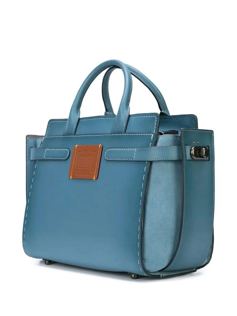 Coach MIXED LEATHER DOUBLE SWAGGER SATCHEL 3