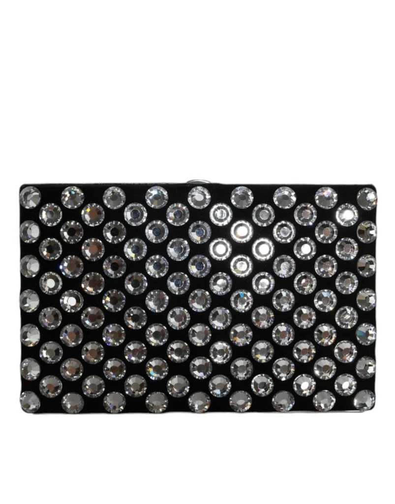 Dolce 
Gabbana Velvet Crystal Clutch Evening Party Purse Women
s Bag