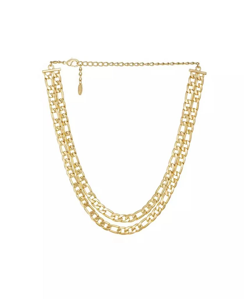Ettika Jewelry Double Gold Plated Figaro Chain Link Necklace 1