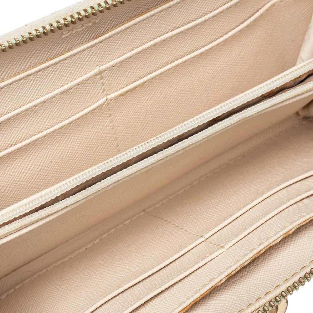 DKNY Dkny Cream Leather Zip Around Wallet 2