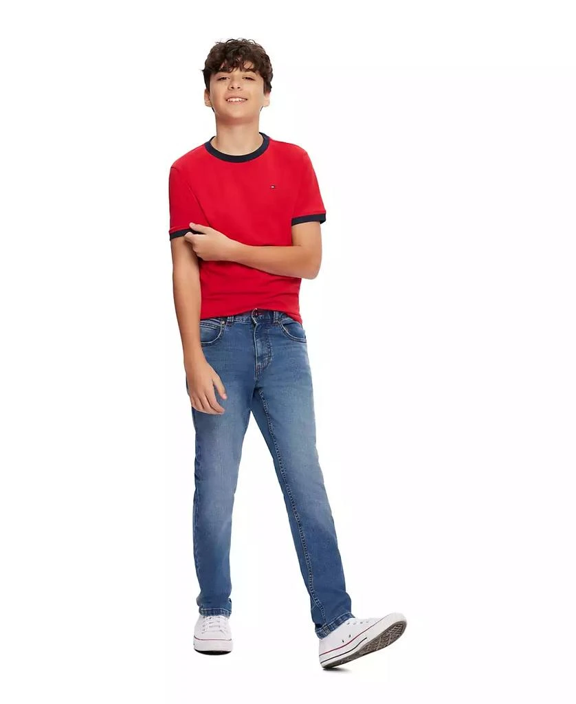 Tommy Hilfiger Big Boys Contrast Trim Embroidered Logo Ken Tee 3
