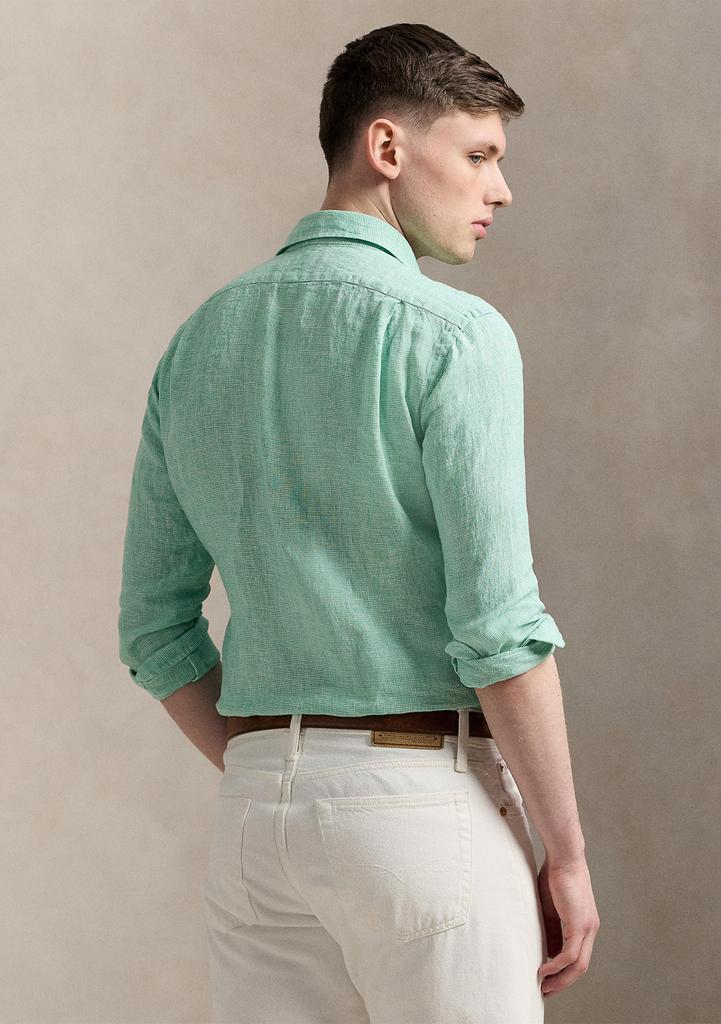 Ralph Lauren Classic Fit Houndstooth Linen Shirt