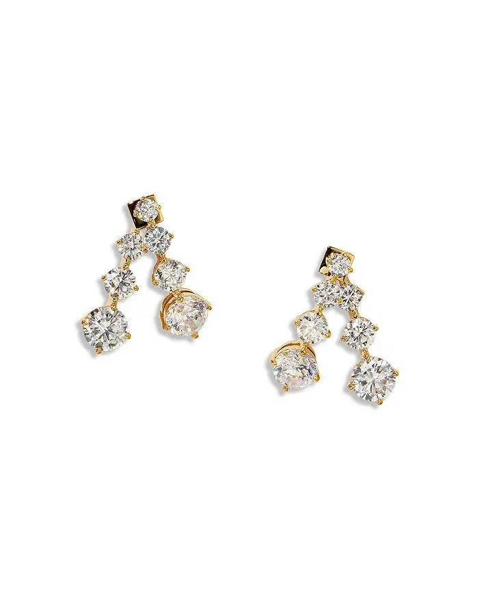 Nadri Lucia 18K Yellow Gold Plated Cubic Zirconia Split Drop Earrings