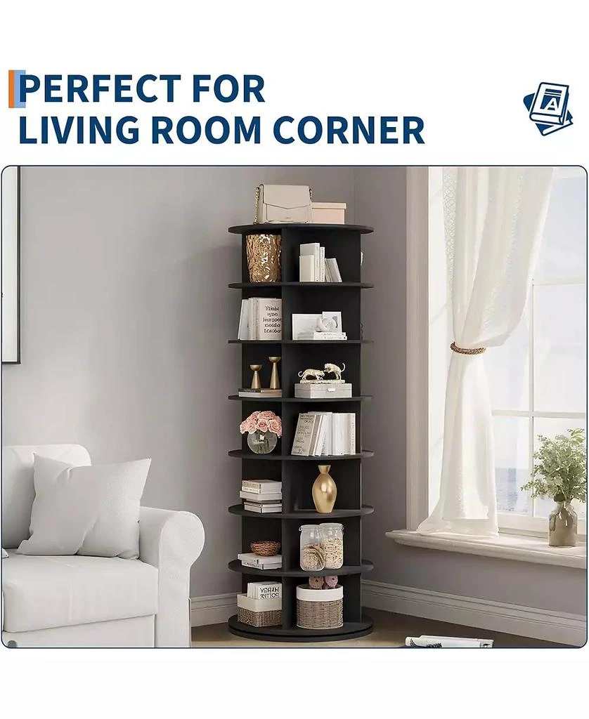 gaomon 7 Tier Rotating Shoe Rack Tower,360°Revolving Free Standing Spinning Organizer,Vertical Spinning Shoes Display,Rotate Shoes Closet Organization 4