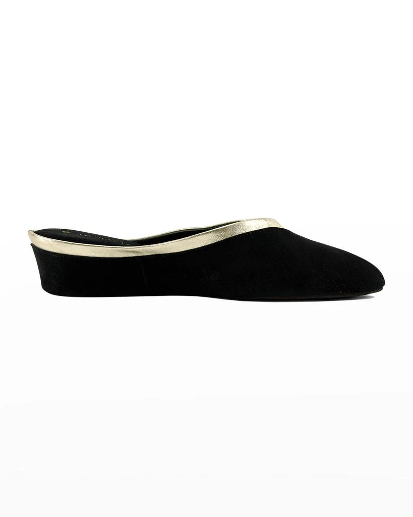 Jacques Levine Suede Wedge Mule Slippers 4