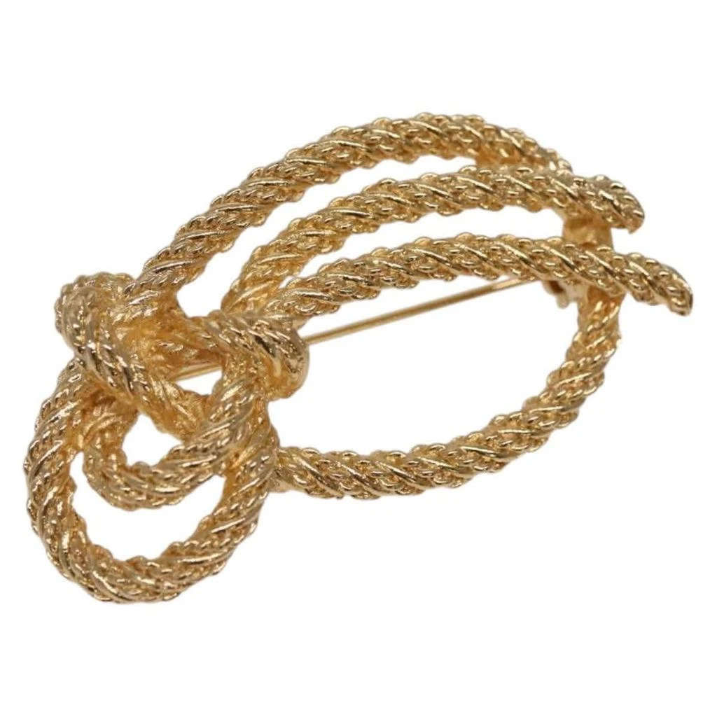 Dior Vintage Logo Bow Safety Pin Brooch Metal Metal Brooch Jewelry (Pre-Owned)