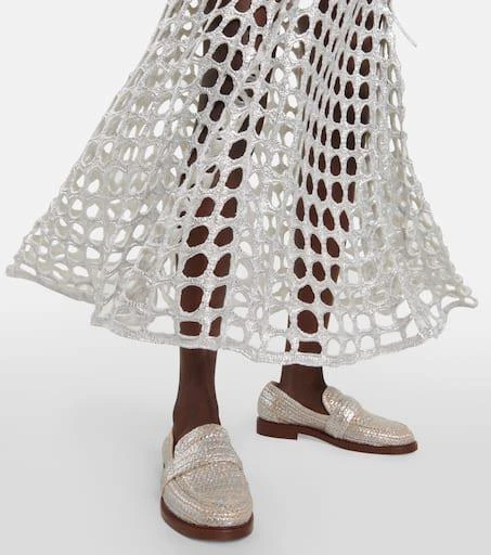 Chloé Kalya metallic crochet loafers 4