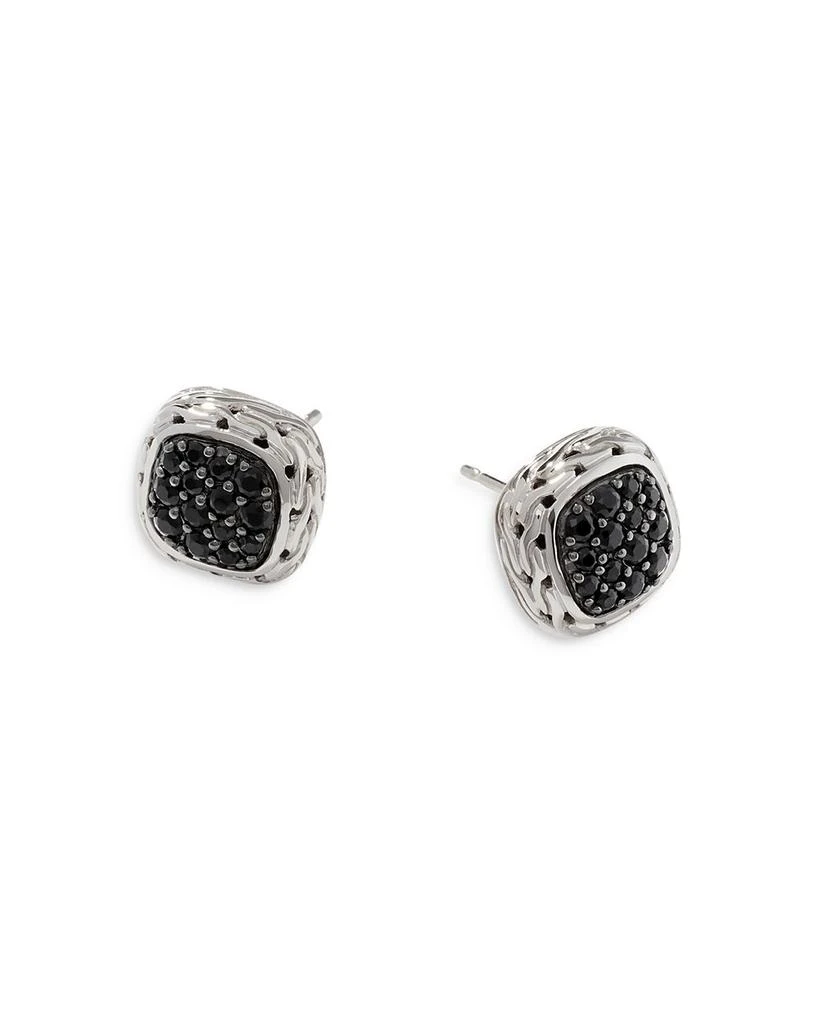 John Hardy "Kali Lava" Small Square Stud Earrings with Black Sapphire 6