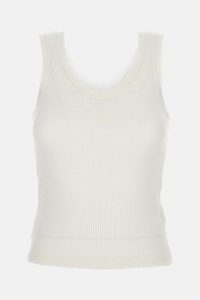 【送料&関税込】Loewe White Silk Tank Top Anagram tank top in silk White - LOEWE
