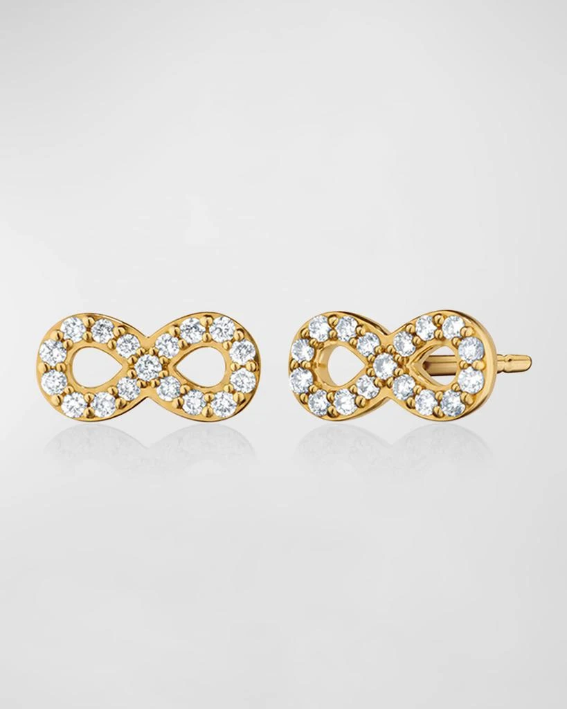 Monica Rich Kosann 18K Yellow Gold Diamond Infinity Earring 1