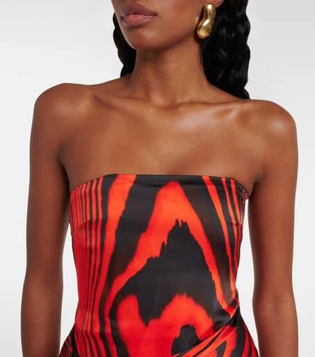 David Koma Zebra-print gathered bustier dress 4