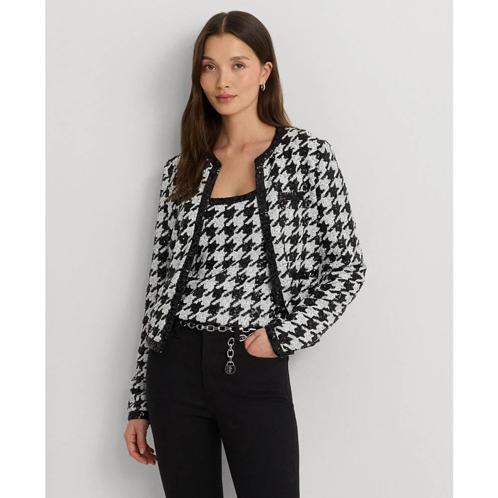 Lauren Ralph Lauren Women's Sequin Houndstooth Blazer 1