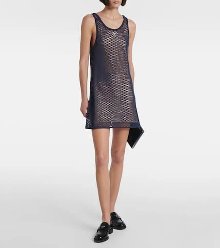 knee length dresses for ladies Midi Dress in Cotton Mesh with Fringes  Akris Inc