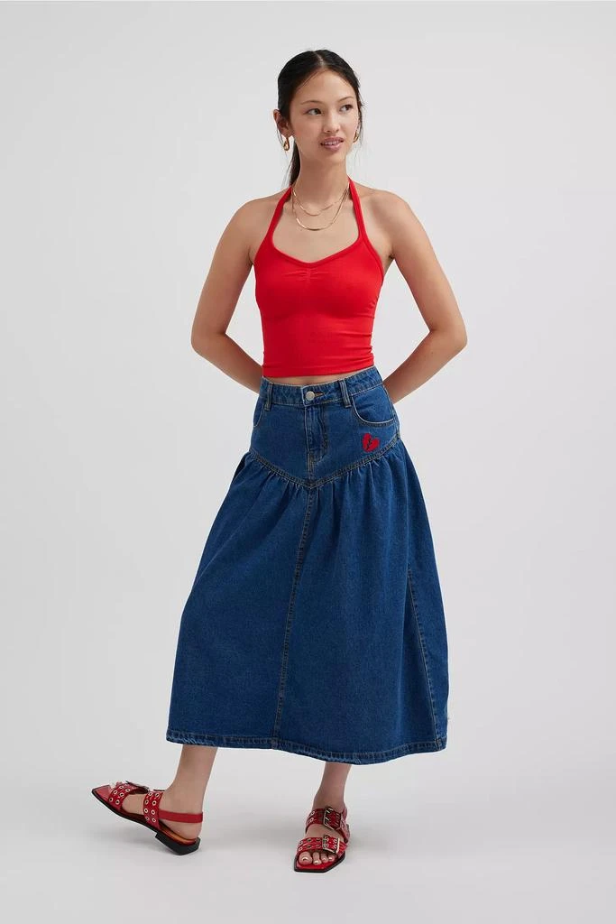 Kimchi Blue Kimchi Blue Clara Drop Waist Denim Midi Skirt 1