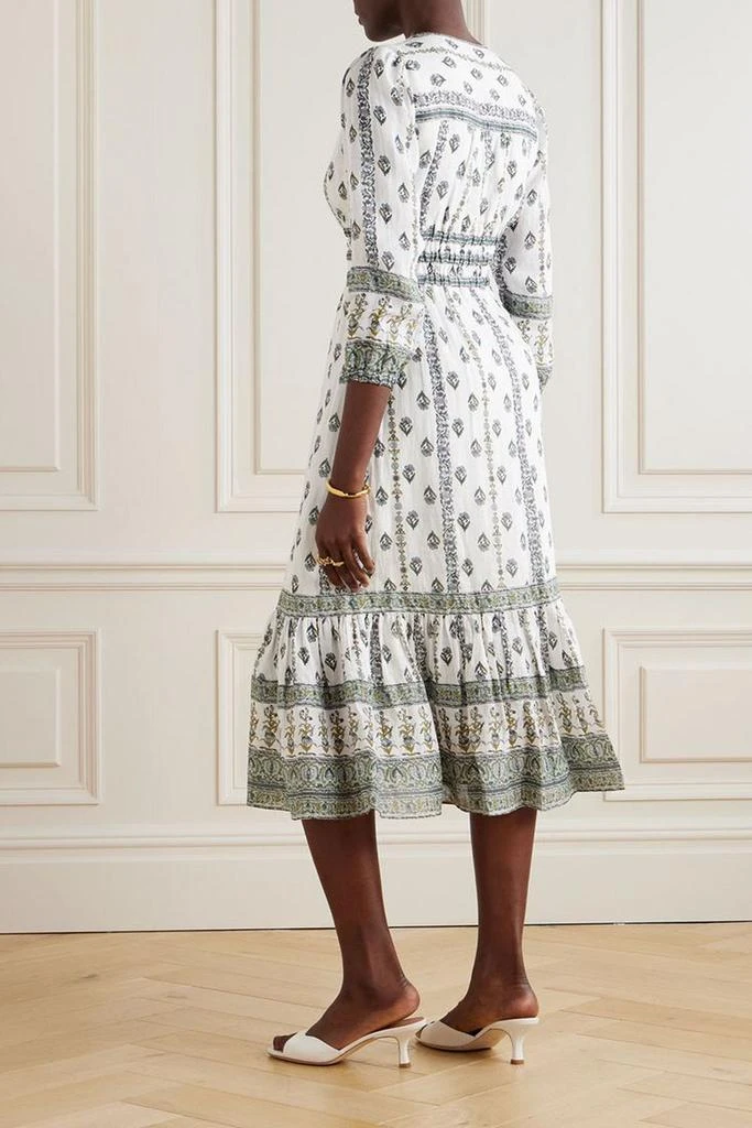 VERONICA BEARD Castella floral-print ramie midi dress 3