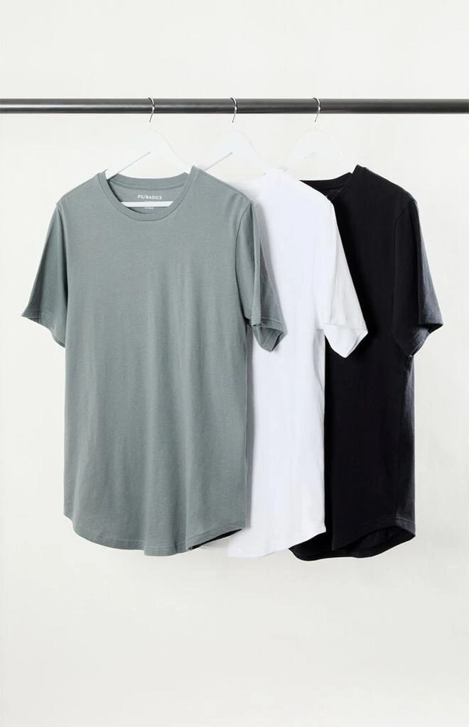 PacSun 3 Pack Solid Color Scallop T-Shirts 1