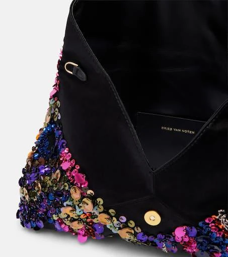Dries Van Noten Envelope Medium sequined satin clutch 3