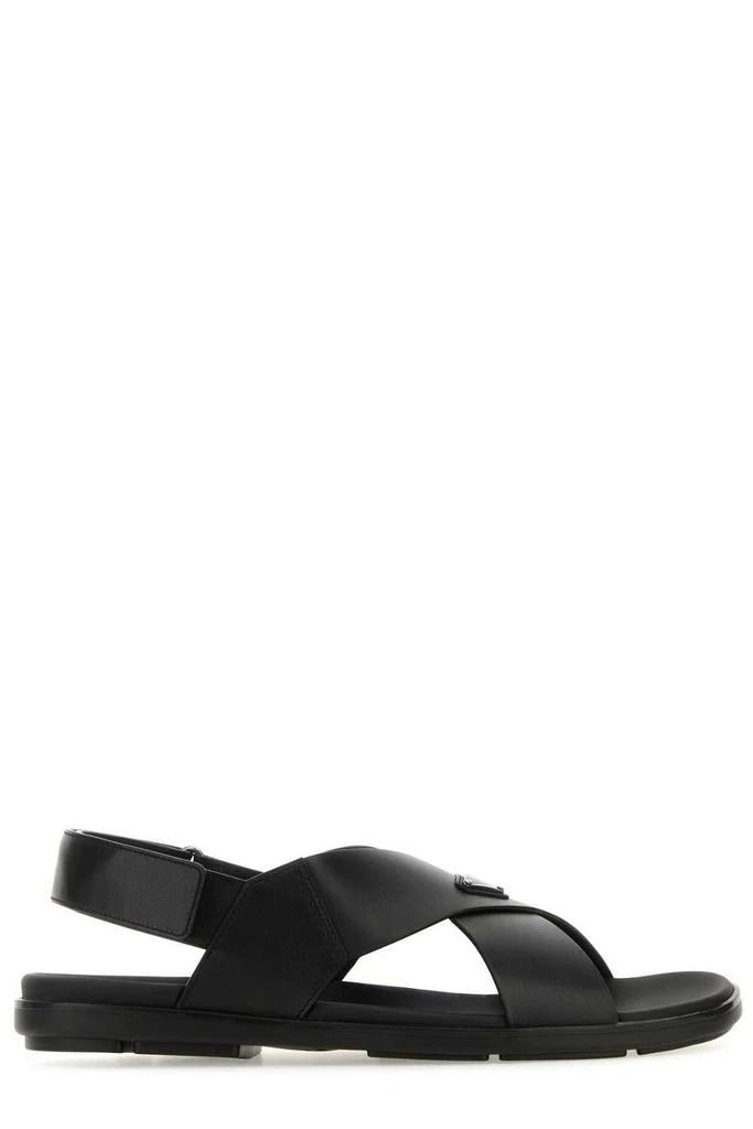Prada Prada Logo Plaque Crisscross Sandals 1