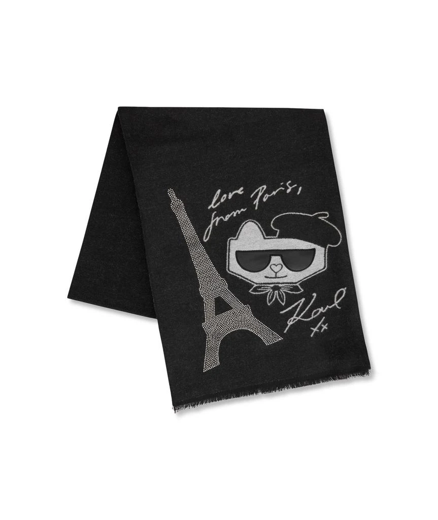 Karl Lagerfeld Paris CHOUPETTE AND KRYSTAL EIFFEL MUFFLER SCARF 2