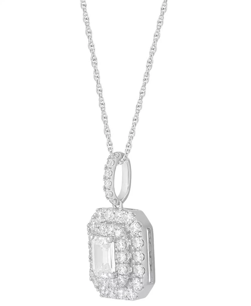 Grown With Love Lab Grown Diamond Emerald-Cut & Round Halo 18" Pendant Necklace (1-1/4 ct. t.w.) in 14k White or Yellow Gold 3