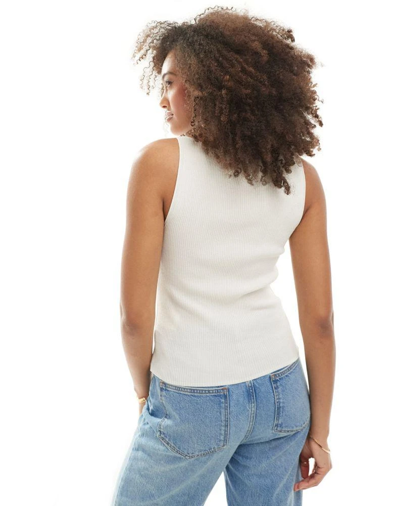 & Other Stories & Other Stories knitted boat neck sleeveless top in soft white 4