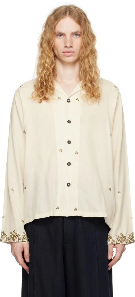 Kartik Research Off-White Baracuta Edition Handloom Shirt 1