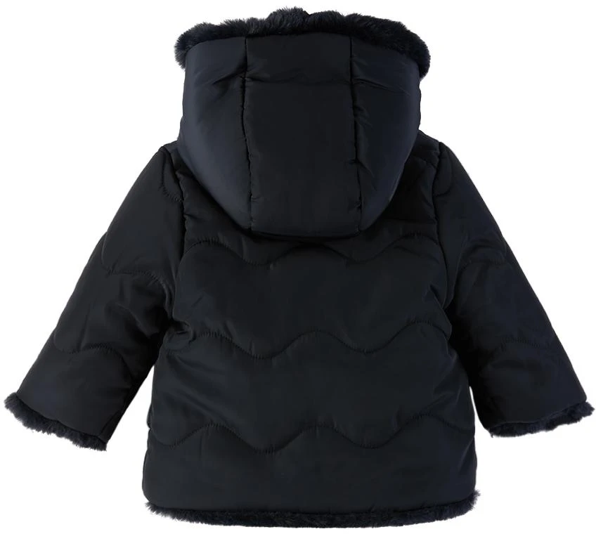 Tartine et Chocolat Baby Navy Reversible Faux-Fur Jacket 2