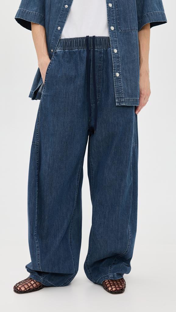 Tibi Summer Denim Classic Wash Winslow Pants Petite