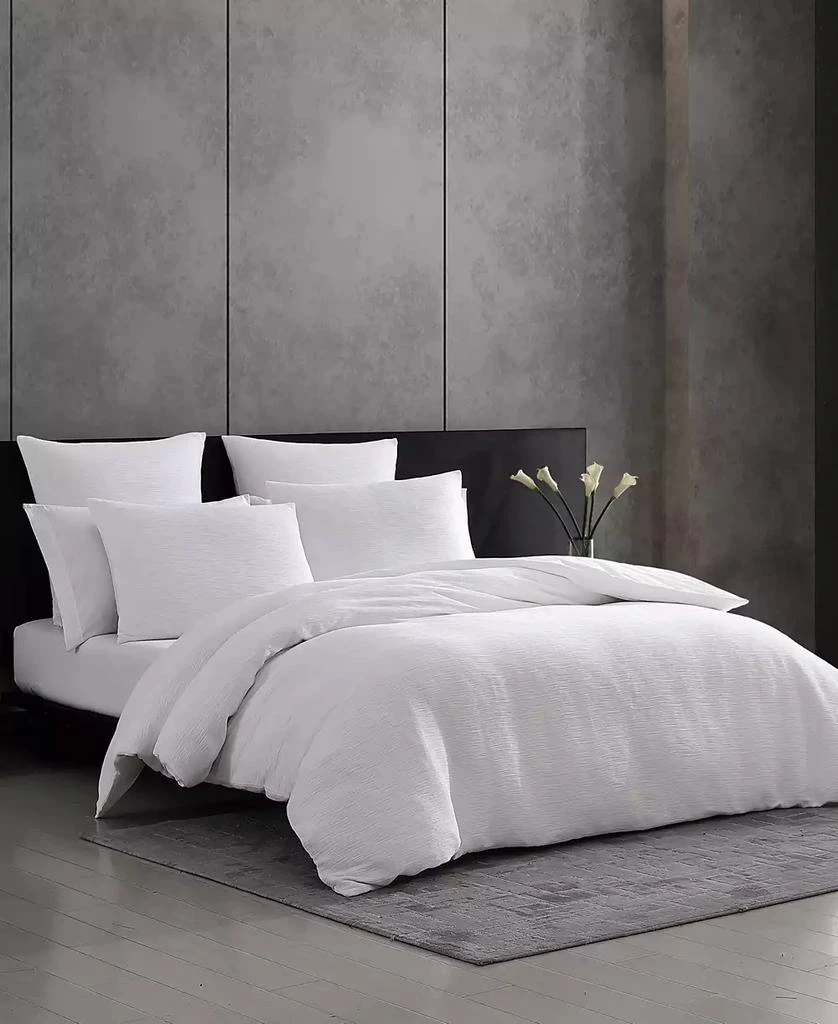 Vera Wang Solid Textured Pleats 3-Pc. Duvet Cover Set 1