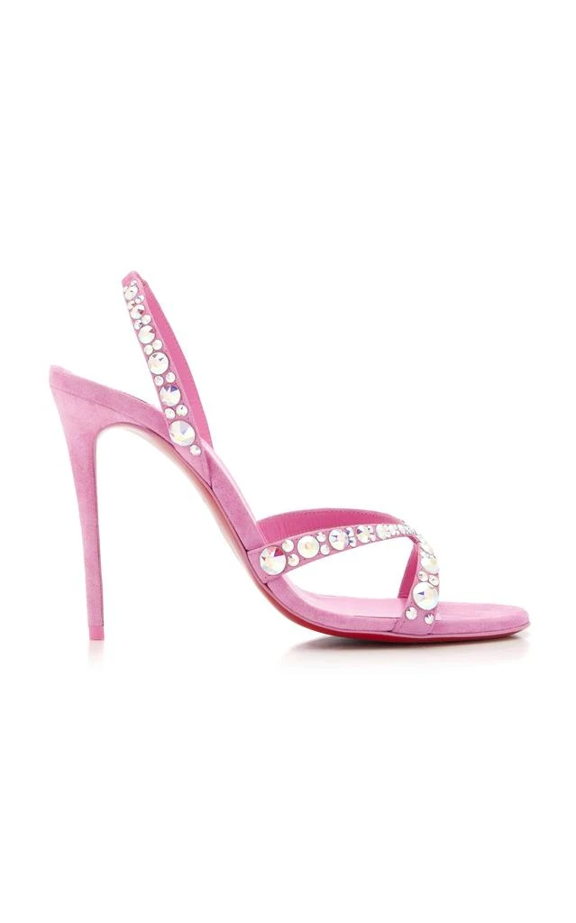 Christian Louboutin Christian Louboutin - Emilie 100mm Embellished Suede Sandals - Pink - IT 39.5 - Moda Operandi 1