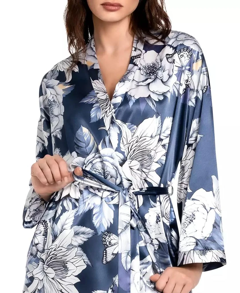 Linea Donatella Women's Flying Garden Satin Wrap Robe 4