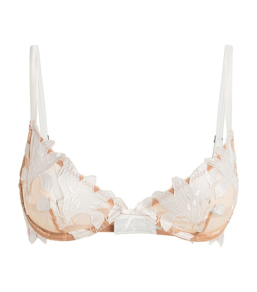Fleur du Mal Lily Embroidery Plunge Demi Bra 1