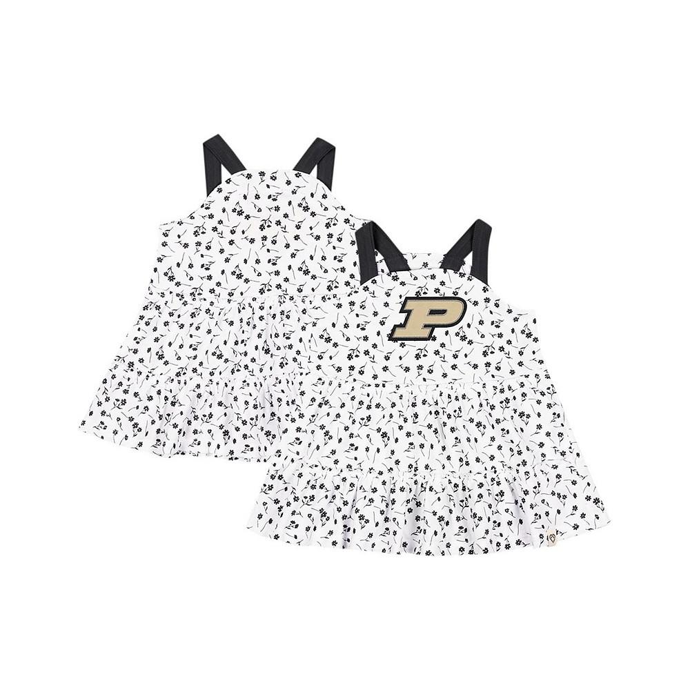 Colosseum Baby Girls White Purdue Boilermakers Robin Floral Dress