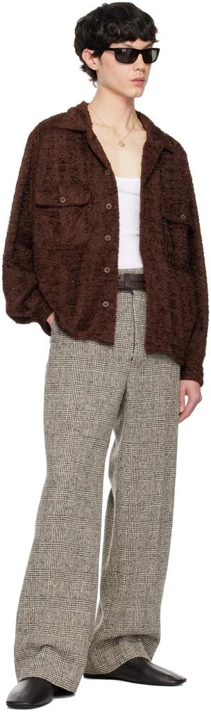 International Gallery BEAMS Black & White Triple Belt Wide Trousers 5