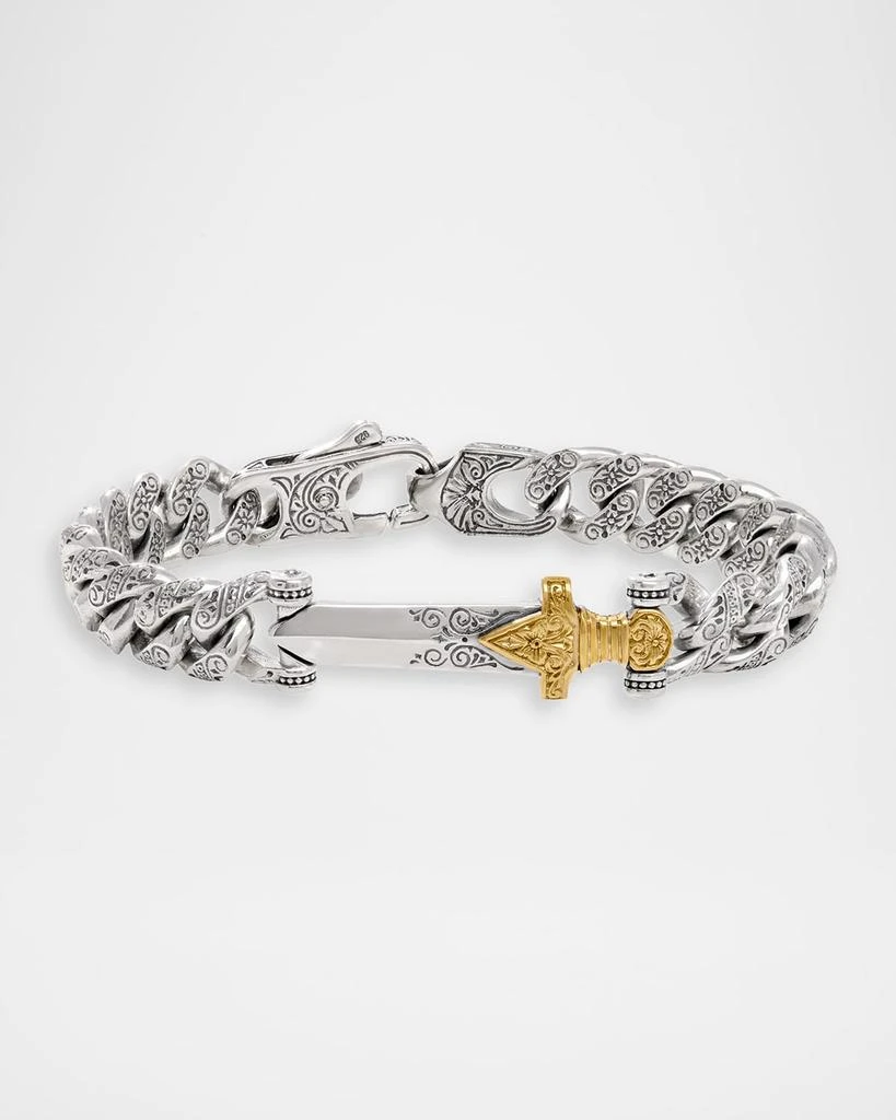 Konstantino Men
s Sterling Silver and Bronze Sword Bracelet