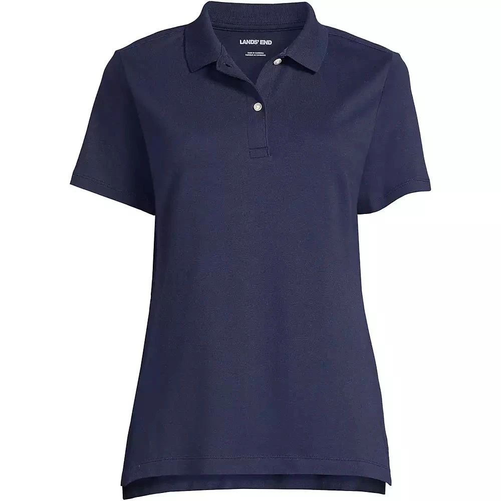 Lands' End Women's School Uniform Short Sleeve Feminine Fit Interlock Polo Shirt 4
