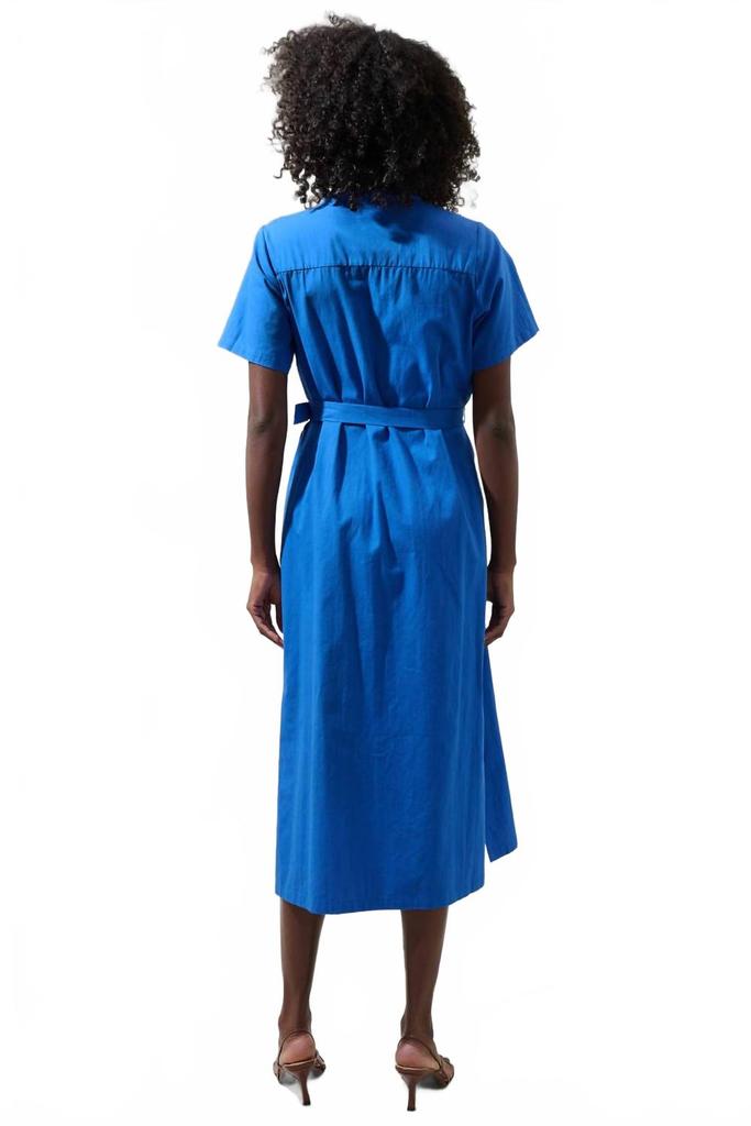 Sugarlips Amira Button Front Midi Dress In Cobalt