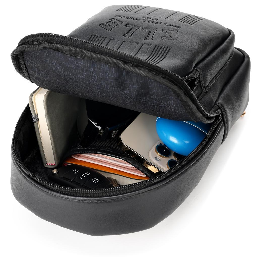ELLE Roamer 2.8L Vegan Leather Chic Crossbody Bag | Black