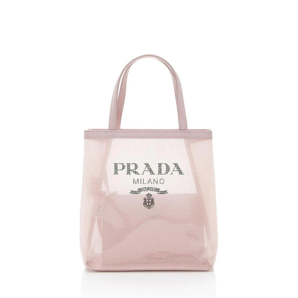 Prada Sequin Mesh Logo Small Tote 1