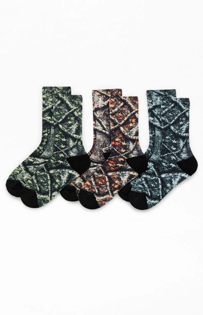PacSun 3 Pack Camo Tree Crew Socks 1