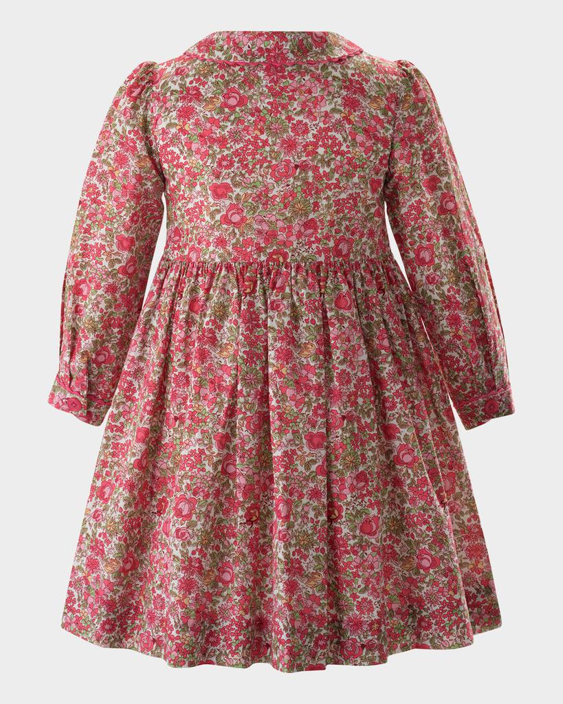 Rachel Riley Girl's Blossom-Print Smocked Button-Front Dress, Size 2-10