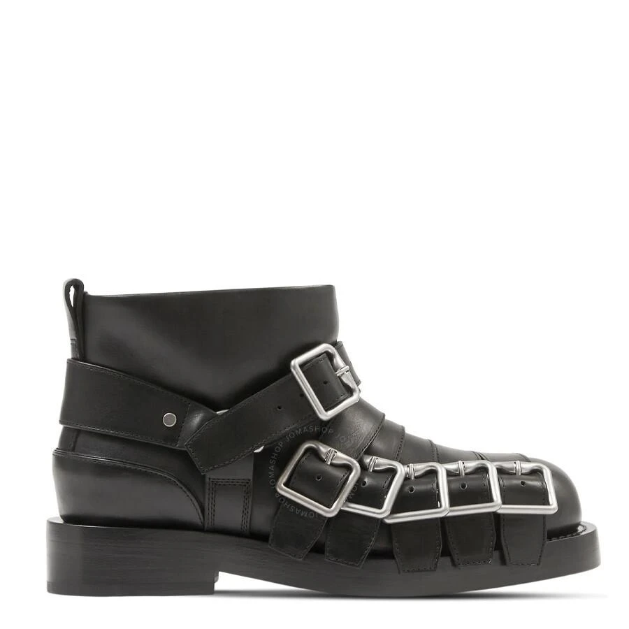 Burberry Buckled Leather Biker Boots 1