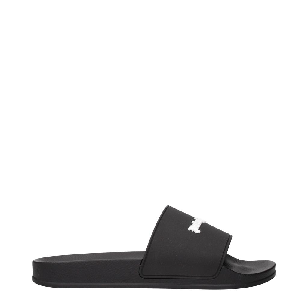Palm Angels Palm Angels Black Cotton Slippers