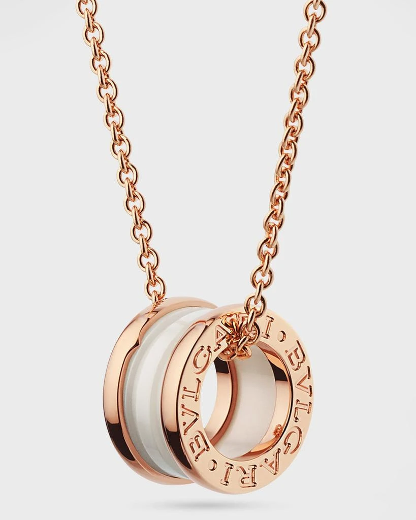BVLGARI B.Zero1 18K Rose Gold & White Ceramic Necklace 1